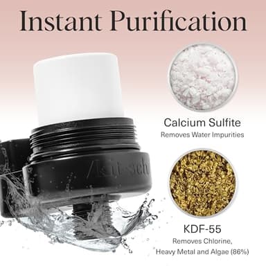 Kitsch Shower Head Filter for Hard Water – Shower Filter with KDF-55 & Calcium Sulfite, Helps Reduce Chlorine & Impurities, Water Softener - Bathroom Accessories for Healthier Hair & Skin - Black - Image 6