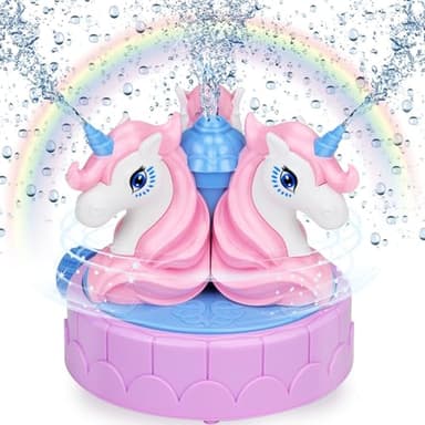 Sprinkler for Kids Outdoor Water Toys: Backyard Spinning Unicorn Toddler Sprinkler Toy - Summer Outside Toys for 18M+ Splashing Fun Toy Ages 3 4 5 6 7 8 Year Old Boys Girls Gifts - Image 1