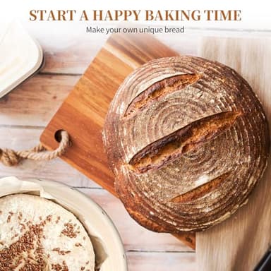 Dimpola Banneton Bread Proofing Basket - 9 inch Banneton Basket Set of 2 Sourdough Proofing Basket Round Proofing Bowls Handmade Rattan Baskets and Liners - Image 7