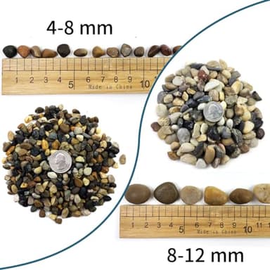SHIZWU 5LB Aquarium Gravel, 1/4" Pea Gravel for Fish Tank, Small River Rocks for Garden Decoration, Landscaping, Vase Filling, Flower Pot Paving(4-8MM) - Image 2
