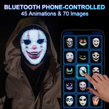 Gootus Face Transforming LED Mask with App Controlled - Halloween Costumes for Kids, Light Up Mask with Gesture Sensing, Boys Toys Gifts for Birthday Costume Christmas - Image 3