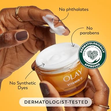 Olay Vitamin C Face Moisturizer, Brightening Cream for Women, Instant Hydration, Evens Tone, Dark Spot & Hyperpigmentation Reduction, Glowing Skin Care - Niaciniamide, Lactic Acid, 1.7 Oz - Image 5