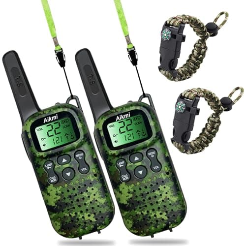 Toys for Boys Walkie Talkies for Kids 6 7 8 Year Old Boy Pretend Play Police Military Spy Hunt Camp Outdoor Toys for Kids Birthday Present Boys Gifts (Green Green) - Image 1