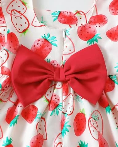 Baby Girl Dresses 6 9 12 Month Girl Clothes Summer Toddler Ruffle Red Short Sleeve Boho Swing Sundress Infant Spring Casual Dress Two Piece Outfit - Image 9