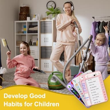 Magnetic Chore Chart for Kids, ADHD Task Tracker Easy-Check Routine Dry Erase Board, to-Do List Planning Tool with Stand for Fridge/Desk/Home/School, 6 Reusable Sheets, 3 Markers - Image 5