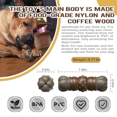 YIJISKY Ideal Chew Toy Great for Teeth Cleaning and Playtime，Dog Chew Toy for Aggressive Chewers Tough and Long-Lasting Toy for Large/Medium Dogs (Coffee) - Image 2