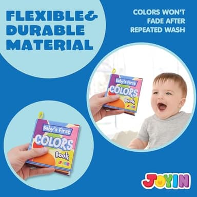 JOYIN 12 Pcs Bath Books, Nontoxic Fabric Soft Crinkly Cloth Books, Waterproof, Bathtub Pool and Early Education First Toys for Infant Newborn Baby Toddlers Kids Birthday Gifts - Image 3