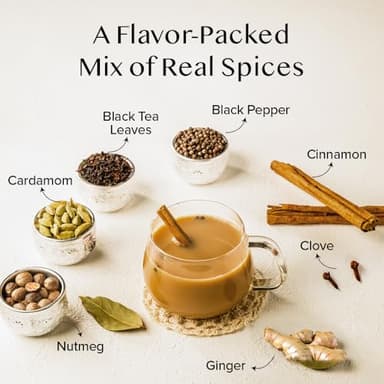 VAHDAM Instant Chai Tea (3oz/85g) - Traditional Masala Chai | Makes 100 Cups | Natural Spices, Zero Calories | Instant Indian Tea - No Steeping | Unsweetened Tea Powder | Free Bamboo Spoon Inside - Image 2