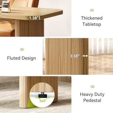 LITTLE TREE 62-Inch Home Office Computer Desk, Large Writing Desk with Textured Double Base, 5 ft Conference Meeting Seminar Table for Office - Image 6