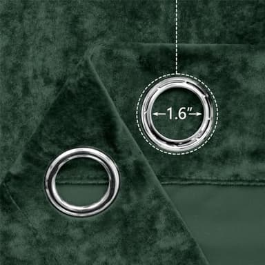 SMILETIME Forest Green Crushed Velvet Curtains 52x96 inch Luxurious Thermal Insulated Soundproof Drapes for Living Room Bedroom Office Soft and Durable Light-Filtering Window Treatments, 2 Panels - Image 3