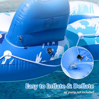 JOSEN Inflatable River Tube Float - 2 Person Heavy Duty River Float, Pool Floats Adult, Lake River Floats Water Tubes for Floating with Removable Cooler & Cupholders for Summer Relaxation - Image 6