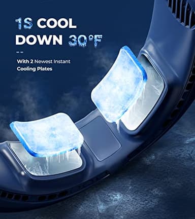 1S Cool Down 30°F Neck Fan with Double Semiconductor Coolers, 360° Surrounded Personal Fans Air Conditioner that Blow Cold Air, 8H lasting Portable Fan with 3 Speed, Gifts for Men Women Outdoor Travel - Image 2