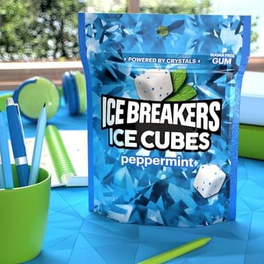 ICE BREAKERS Ice Cubes Peppermint Sugar Free Chewing Gum Pouch, 8.11 oz (100 Pieces - Image 7