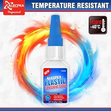 ALECPEA 30g Plastic Glue - Ultra-Strong Adhesive for Plastic Models, Acrylic, DIY Crafts, Electronics, PVC, ABS, and More - Quick Set in 15 Seconds, 3 Applicator Nozzles - Image 4