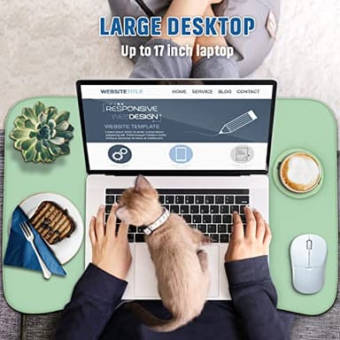 Zapuno Multi-Function Laptop Bed Table with Storage Drawer and Cup Holder, Lap Desk Stand Tray for Eating, Reading and Working - Image 3