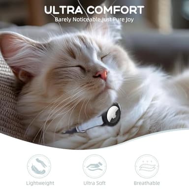 AirTag Cat Collars, Stretchy Collar with Apple AirTag Holder and Bell, Breakaway Ultra Design Elastic GPS Tracking Collars for Cats and Puppies, (7.5-12.5 Inch), Blue - Image 7
