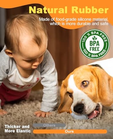 Xeuch Light Up Dog Balls, LED Dog Toy Ball Rechargeable, Bounce-Activated Durable Fetch Ball Grow in The Dark, Night Glowing Toy, Natural Rubber, Color Changing LED, 2.5 inches-Orange - Image 3