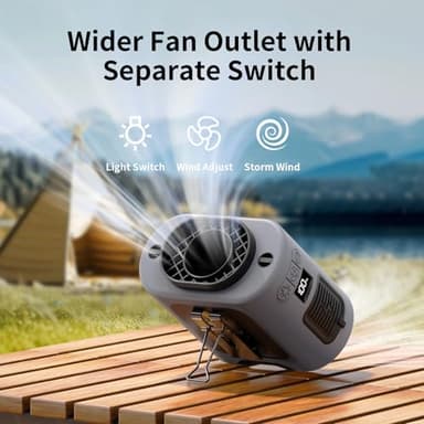 Socool 14500mAh Portable Waist Fan Clip on Belt 360 Rotation Wearable Rechargeable Personal Shirt Fan, 67H Cooling 5-Speed Battery Operated with Light, Neck Fan Hands-Free for Outdoor Jobsite Camping - Image 7