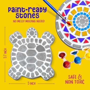 Dan&Darci Stepping Stones Painting Kit for Kids - Outdoor Crafts - Paint 5 Garden Stone - Unicorn Craft Kits for Boys, Girls Ages 6-12 - Gifts for Boy, Girl Age 6, 7, 8, 9, 10 + Year Old - Summer Gift - Image 3