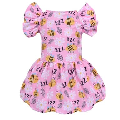 CuteBone Dog Dress Princess Puppy Birthday Dresses with Flutter Sleeves Cat Clothes Outfit for Small Dogs Girl Pet Apparel FX08M - Image 1