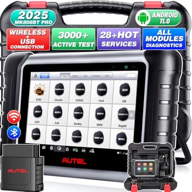 Autel Scanner MaxiCOM MK808BT PRO, 2025 Bidirectional Diagnostic Scan Tool as MK900BT, 2.0 BT Ver. of MK808S MX808S MX900 MK900, 3000+ Active Tests, 28+ Reset, Injector Coding, All Systems, FCA, OS 11 - Image 1
