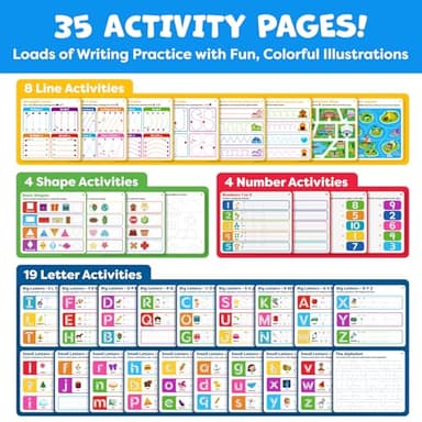 Preschool Learning Activities - Tracing Books for Kids Ages 3-5 - Toddler Handwriting Practice - Letter Tracing for Kids Preschool Kindergarten Workbooks 3-4, 4-5 Learning Books - 3 year old boy gift - Image 3