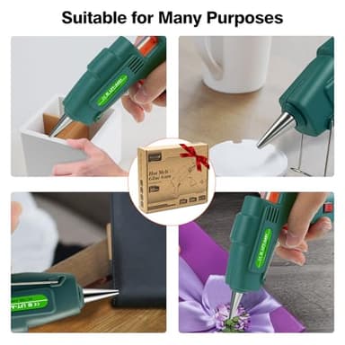 SHJADE Hot Glue Gun with 30 Glue Sticks, Fast Preheating Hot Melt Gun, Mini Glue Gun Kit for Kids DIY School Craft Projects and Quick Home Repairs, 20W Green - Image 7