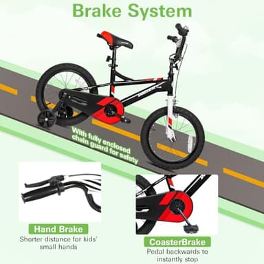 WEIZE Kids Bike,16 Inch Children Bicycle for Boys Girls Ages 4-6 Years Old, Rider Height 38-48 Inch, Coaster Brake, Black - Image 3