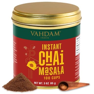 VAHDAM Instant Chai Tea (3oz/85g) - Traditional Masala Chai | Makes 100 Cups | Natural Spices, Zero Calories | Instant Indian Tea - No Steeping | Unsweetened Tea Powder | Free Bamboo Spoon Inside - Image 1