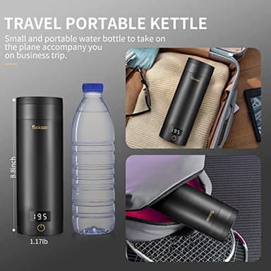 Sekaer Travel Electric Tea Kettle Portable Small Mini Coffee Kettle, with 4 Variable Presets, Personal Hot Water Boiler 304 Stainless Steel with Auto Shut-Off & Boil Dry Protection, SY-618B - Image 5