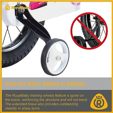 RoyalBaby Freestyle Kid’s Bike, 14 inch with Training Wheels, Fuschia, Gift for Boys and Girls - Image 10