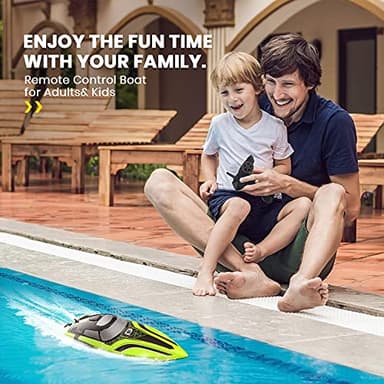 DEERC RC Boat with LED Light, 30+ Mins, Self Righting Remote Control Boat for Pools & Lakes, 20+ MPH, 2.4GHz Racing Boats, 2 Battery, Pool Toys for Kids, Radio Controlled Watercraft - Image 6