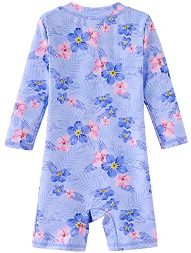 UMELOK Infant Swimwear Girls One Piece Full Zip with Long Sleeve UPF 50+ Sun Protection Swimsuit Purple-Geranium,3M - Image 9