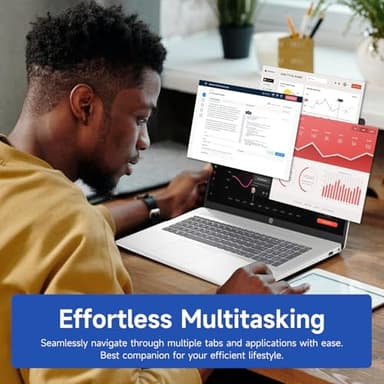 HP 17.3" Touchscreen Laptop, 8-Cores Intel Core i3-N305, 8GB RAM, 128GB eMMC + 512GB SSD, Numeric Keypad, Webcam, HDMI, Wi-Fi 6, Windows 11 Home, Silver - Image 2