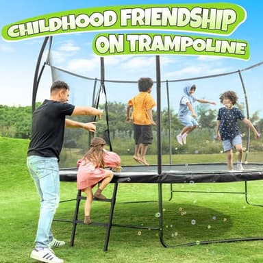 BCAN Trampoline 8FT 10FT 12FT 14FT 15FT 16FT Recreational Trampoline with Enclosure for Kids Adults, ASTM Approved, Outdoor Trampoline with Ladder for Kids - Image 7