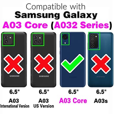 Asuwish Phone Case for Samsung Galaxy A03 Core with Slide Camera Cover Tempered Glass Screen Protector Ring Holder Stand Rugged Slim Cell Protective Ao3 Core SM-A032/DS A032 A032M Women Men Black - Image 2