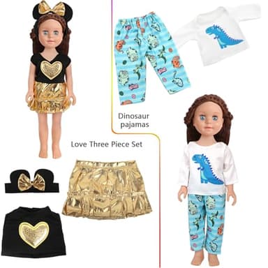 AugFrog 10 Sets of 18 Inch American Doll Clothes, Including 10 of Doll Clothing Dress Outfits for American Dolls, Birthday Gifts for Kids - Image 4