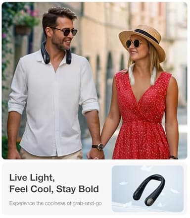 TORRAS COOLiFY Air 2025 Upgraded Neck Fan Air Conditioner, Dual-Airflow Pro Cooling, Ultra Light Portable Fan Rechargeable, Personal Cooling Fan Travel Essentials, Gifts for Dad Husband Father, Black - Image 8