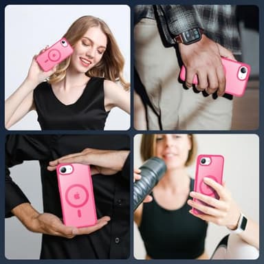 Temdan for iPhone 16e Case, Compatible with Magsafe, Anti-Yellowing, Military-Grade Protection, Shockproof Slim Magnetic Phone Case Cover, Rose Red - Image 8