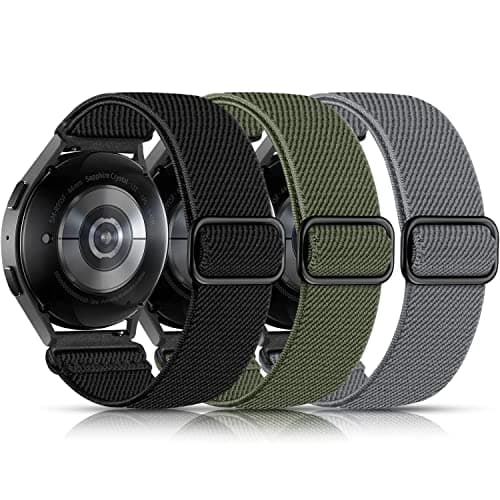 Lerobo Elastic Bands Compatible with Samsung Galaxy Watch 7 6 5 4 40mm 44mm/for Galaxy Watch 6 Classic Band 43mm 47mm/Watch 4 Classic Band 42mm 46mm/5 Pro/Active 2,3 Pack Adjustable Nylon Sport Band - Image 1
