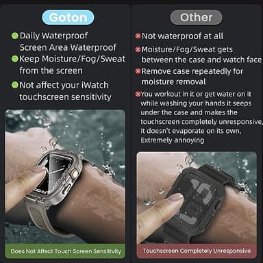 Goton 3 in 1 Waterproof Case with Band for Apple Watch with Built-in Tempered Glass Screen Protector 40mm, 360° Shockproof Bumper Face Cover with Band for Apple Watch SE 3/SE 2/SE, Series 6/5/4, 40mm - Image 2