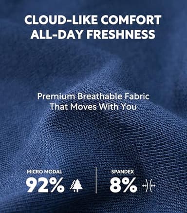 DAVID ARCHY Men's Underwear Micro Modal Dual Pouch Trunks Support Ball Pouch Bulge Enhancing Boxer Briefs for Men 4 Pack(L, Black/Charcoal/Navy/Army Green) - Image 4