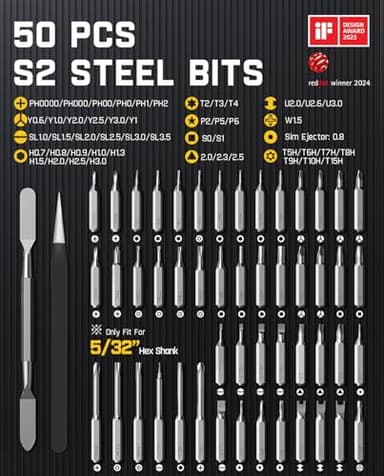 Fanttik E1 Max Electric Screwdriver, Mini Precision Screwdriver Set, 50 Magnetic Bits, Magnetic Storage, 5/32‘’Hex, Repair Tool Kit for Electronics Phone Camera Laptop Watch (Grey) - Image 6