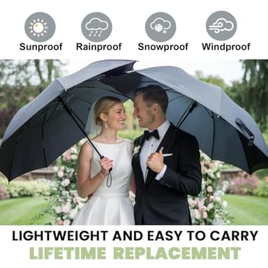 SIEPASA Compact Travel Umbrella - Windproof Auto Open/Close, Small Folding Umbrella for Rain - Lightweight & Durable with Fiberglass Frame, Waterproof Canopy - Fits Backpack, Purse, Suitcase. (Black) - Image 8