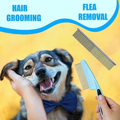 MASTER QUEEN Dog Brush Grooming Kit 5PCS - Dog Brushes for Grooming, Dog Brush for Shedding,Puppy Brush and Flea Comb for Dogs, Slicker Brush Comb and Dog Hair Brush Set Blue - Image 6