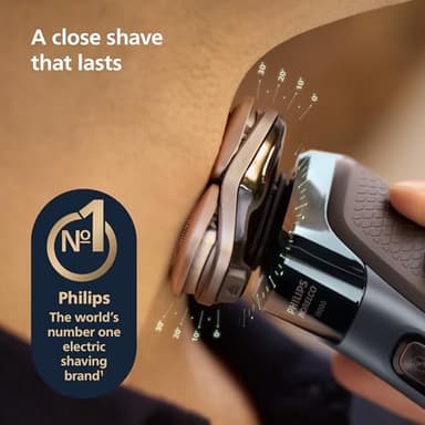 Philips Norelco Shaver i9000, Wet & Dry Electric Shaver, Taubenblau, SenseIQ Technology, Triple Lift & Cut System, 360 Rotating Dual SteelPrecision Precision Blades, Beard Styler, Model X9001/91 - Image 4