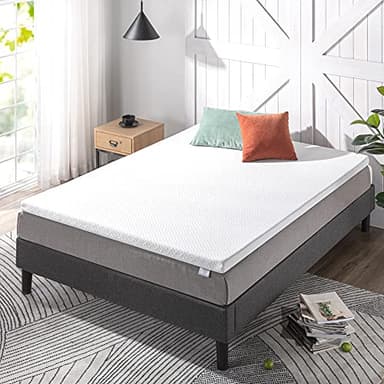 ZINUS 2 Inch Ultra Cooling Gel Memory Foam Mattress Topper with Cooling Cover, CertiPUR-US Certified, Twin, White - Image 3