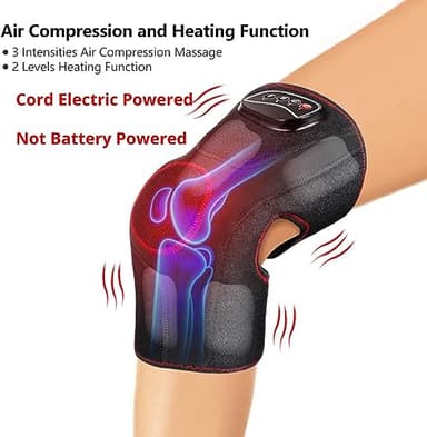 QUINEAR Air Compression Knee Massager with Heat, Knee Brace Wrap for Arthritis Pain Relief, Heating Pad for Knee for Circulation and Pain Relief,3 Modes & 3 Intensities - Image 4