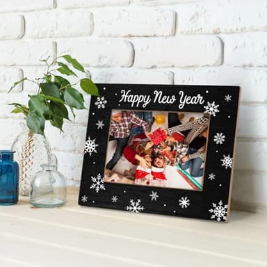 BCUANGD New Year Picture Frames - Family Christams Photo Frame, Happy New Year Decorations, Christmas Birthday New Year Gifts for Women Men Friends Coworker 5x7 Picture Frame - Image 4