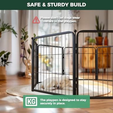 FXW Homeplus Unleashed Indoor Dog Playpen - Stress-Free and Safe Play, Heavy Duty 24 Inch 8 Panels Dog Pen for Puppy and Small Dogs, Black│Patented - Image 6